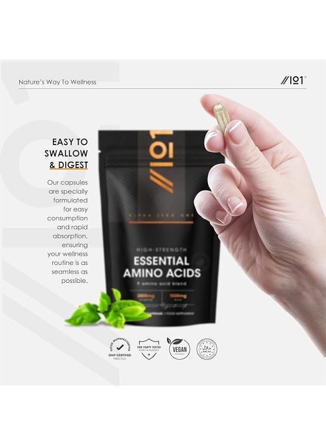 ALPHA01 Essential Amino Acids 2800 mg with BioPerine® – 180 Vegan Capsules – Made in UK – Use for Muscle Recovery & Energy Support - Image 5